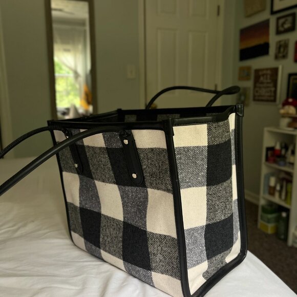Kate Spade Ella Plaid Print Large Zip Tote - Picture 3 of 4